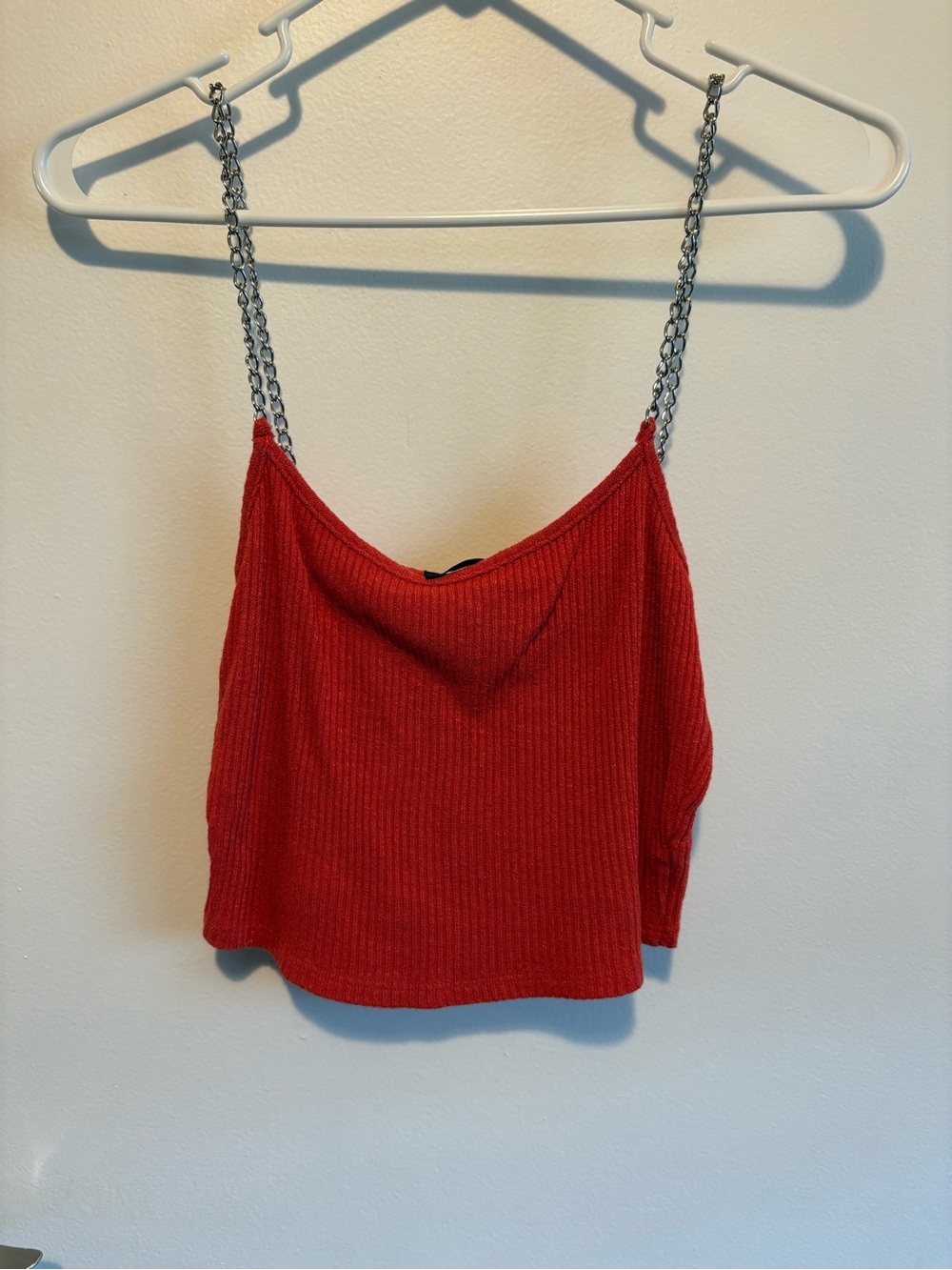 WinWin Red Ribbed Tank with Chain Straps
